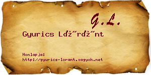 Gyurics Lóránt névjegykártya