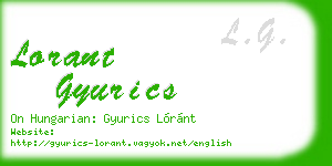 lorant gyurics business card